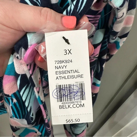 NWT Crown & Ivy Sport Pullover Palm Flamingo Tropical Print Size 3X - Picture 4 of 4